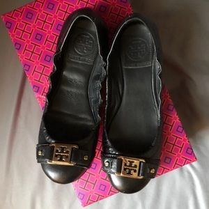 Leather Tory Burch Ambrose Ballet Flats